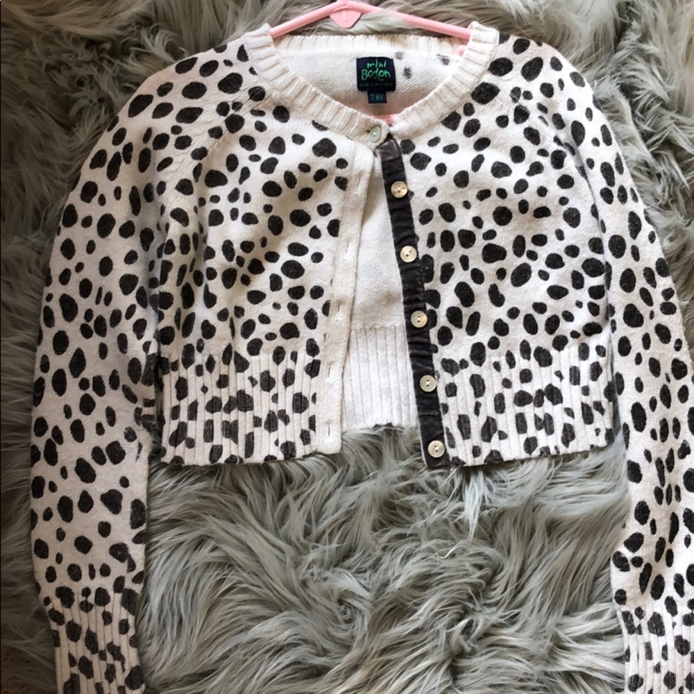 Mini Boden cropped sweater cardigan